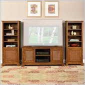 Home Styles Furniture Jamaican Bay 3-Piece Wood Entertainment Center in Soft Mahogany Finish