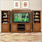 Home Styles Furniture Jamaican Bay 4-Piece Wood Entertainment Set in Soft Mahogany Finish