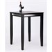Home Styles Furniture Manhattan Solid Wood Pub Table in Black with Stainless Steel Trim