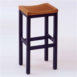 Home Styles Furniture Solid Hardwood 24 Bar Stool in Black and Cottage Oak