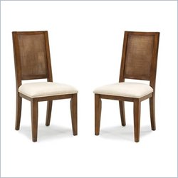 Home Styles Jamaican Bay Upholstered Dining Chair in Soft Mahogany (Set of 2)