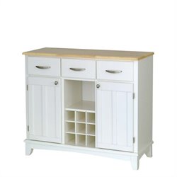 Home Styles White Buffet with Natural Wood Top