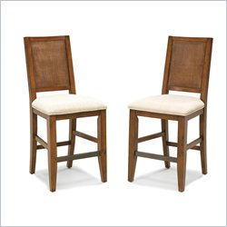 Home Styles Jamaican Bay Upholstered Bistro Stool in Soft Mahogany