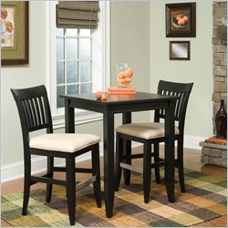 Home Styles Bedford Square Wood Bistro Table Set in Ebony