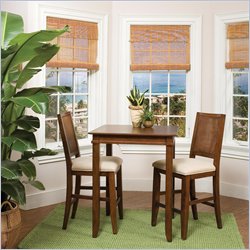 Home Styles Jamaican Bay Square Bistro Table Set in Soft Mahogany