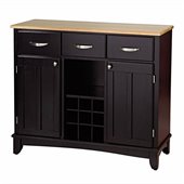 Home Styles Furniture 3 Drawer Large Black Buffet Kitchen Island