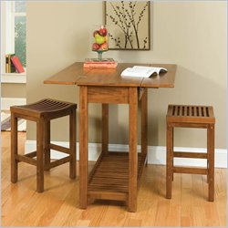 Home Styles Expandable Solid Wood Console Dining Table Set in Cottage Oak