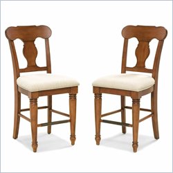 Home Styles Homestead 24 Counter Stool in Distressed Warm Oak Finish