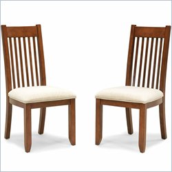 Home Styles Hanover Upholstered Dining Chair in Cherry (Set of 2)