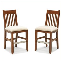 Home Styles Hanover Upholstered Counter Stool in Cherry