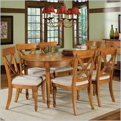 Home Styles Ponderosa 7 Piece Solid Wood Dining Set in Pine