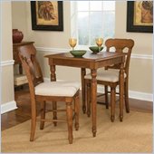 Home Styles Homestead 3 Piece Square Bistro Table Set in Distressed Warm Oak Finish