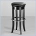 Home Styles 30" Upholstered Swivel Top Bar Stool in Black and Chrome