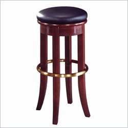 Home Styles Furniture 30 Inch Bar Stool with Vinyl Swivel Top in Cherry/Antique Brass