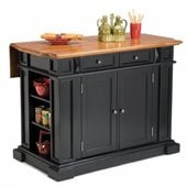 Home Styles Kitchen Island with Breakfast Bar in Black