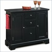 Home Styles Bedford Large Kitchen Island in Ebony Black