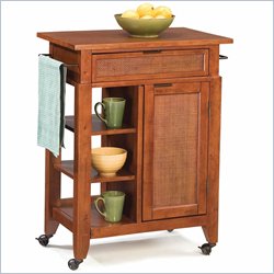 Home Styles Jamaican Bay Small Kitchen Cart in Soft Mahogany
