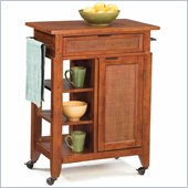 Home Styles Jamaican Bay Small Kitchen Cart in Soft Mahogany
