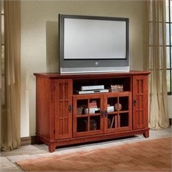 Home Styles Arts & Crafts Entertainment Credenza in Cottage Oak