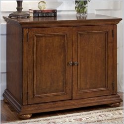 Home Styles Homestead Compact Office Cabinet in Distressed Warm Oak Finish