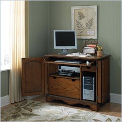 Home Styles Country Casual Compact Office Cabinet in Distressed Oak Finish