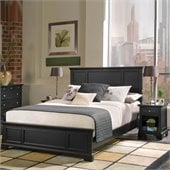 Home Styles Bedford Queen Wood Panel Bed 2 Piece Bedroom Set in Ebony