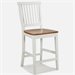 Home Styles Kitchen Stool in White with Oak Seat