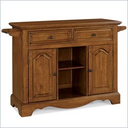 Home Styles Country Casual Large Kitchen Island Cart in Distressed Casual Oak Finish