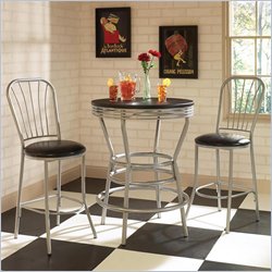 Home Styles Furniture Soda Shoppe Black Top Pub Table and 2 Bar Stool Set