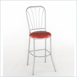 Home Styles Furniture Soda Shoppe Bar Stool with Red Vinyl Seat