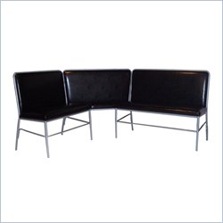 Home Styles Furniture Soda Shoppe Black Corner Booth Set