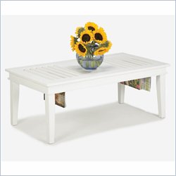 Home Styles Furniture Wood Top Cocktail Table in White Finish