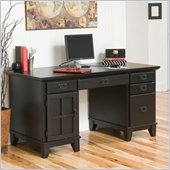Home Styles Furniture Arts & Crafts Wood Pedestal Desk in Ebony