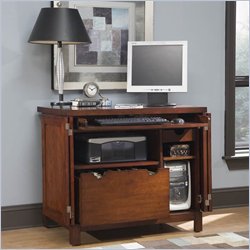 Home Styles Furniture Hanover Compact Wood  Computer Cabinet in Cherry