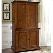 Home Styles Furniture Homestead Cabinet with Hutch in Distressed Warm Oak