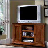 Home Styles Homestead Corner Entertainment TV Stand in Distressed Warm Oak Finish