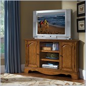 Home Styles Country Casual Corner Entertainment TV Stand in Distressed Oak Finish