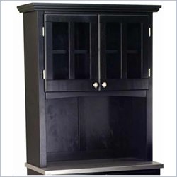 Home Styles Furniture 2-Door Solid Wood Panel Buffet Hutch in Black