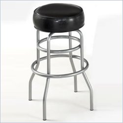 Home Styles Furniture Soda Shoppe Swivel Bar Stool with Black Vinyl Laminate Cushion