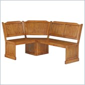 Home Styles Wood Kitchen Dining Nook Corner Bench in Distressed Oak