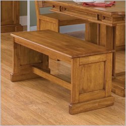 Home Styles Rectangular Kitchen Dining Nook Bench in Distressed Oak Finish