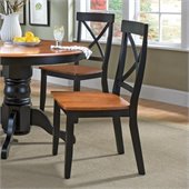 Home Styles Wood Dining Side Chair in Black and Cottage Oak Finish (Set of 2)