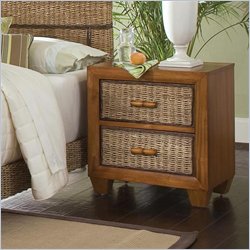 Home Styles Cabana Banana 2 Drawer Nightstand in Honey Finish