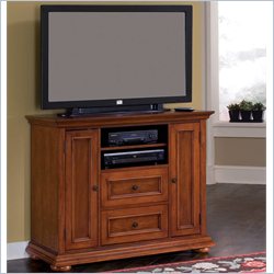 Home Styles Homestead Compact 44 Inch TV Stand in Distressed Warm Oak Finish