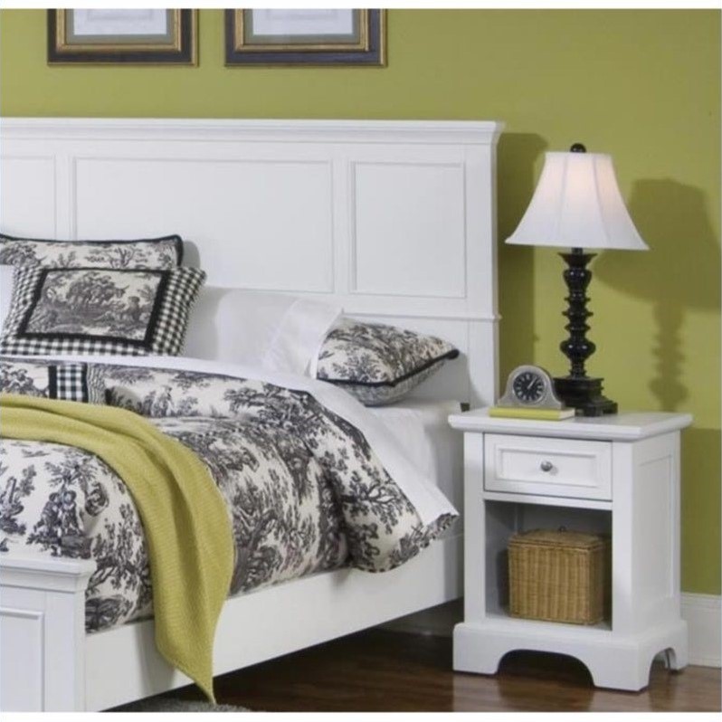 Home styles 55305011 Naples Queen Headboard Night Stand White Finish