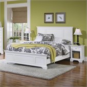 Home Styles Naples Queen Panel Bed 2 Piece Bedroom Set in White Finish