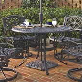 Home Styles Round Outdoor Dining Table in Black Finish