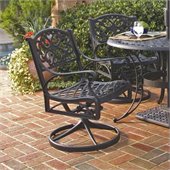 Home Styles Outdoor Swivel Dining Arm Chair in Black Finish