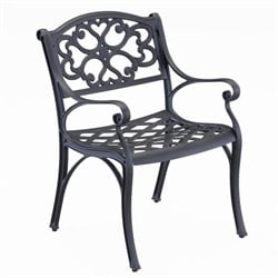 Home Styles Outdoor Dining Arm Chair in Black Finish (Set of 2)