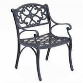 Home Styles Outdoor Dining Arm Chair in Black Finish (Set of 2)